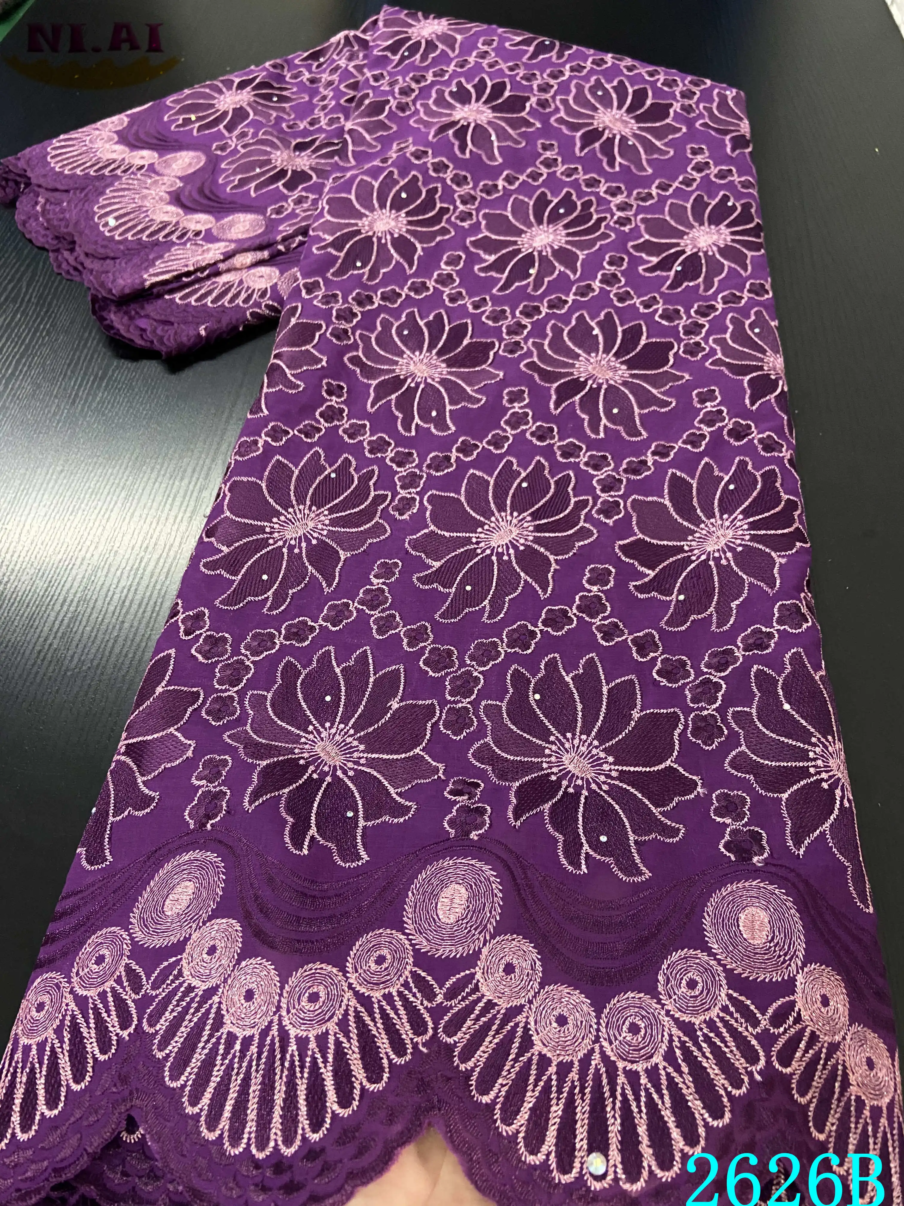 

NIAI African Dry Cotton Lace Fabric 2020 High Quality Lace Swiss Voile Lace In Switzerland Nigerian Lace Fabric Sewing XY2626B-2