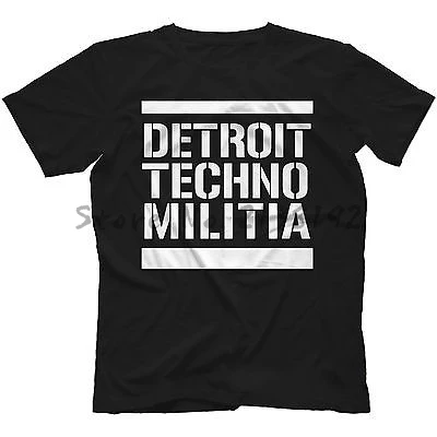 

Detroit Techno Militia T-Shirt 100% Cotton Vinyl 909 Underground Resistance