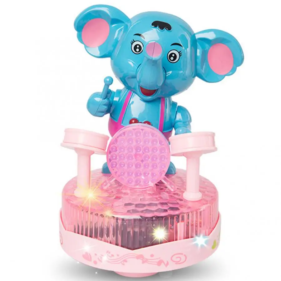 Электрический слон барабан игрушки животных с музыкой светильник для малышей и