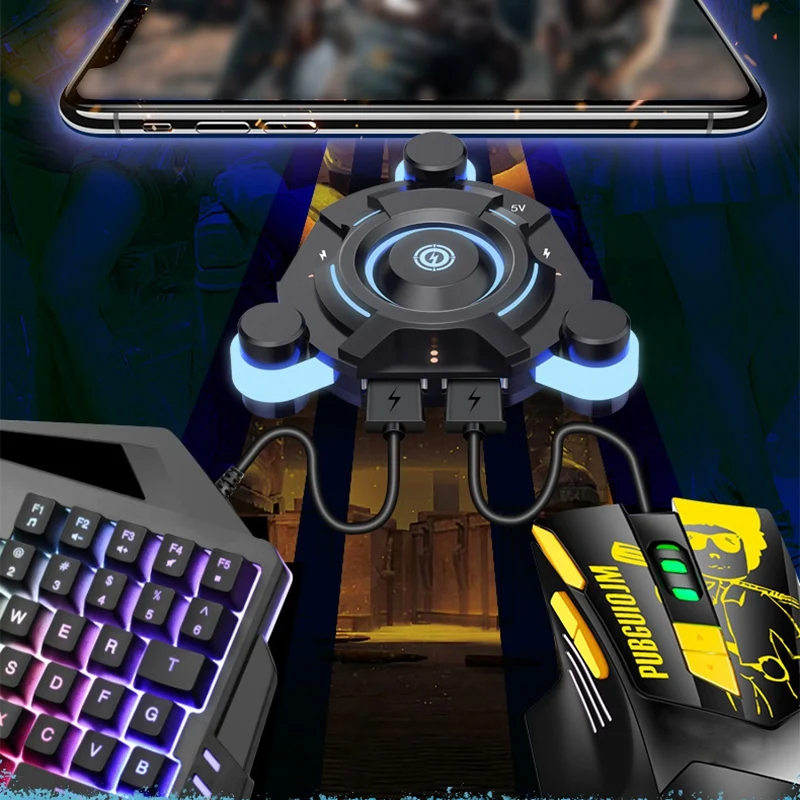 

Mobile Gamepad Controller Gaming Keyboard Mouse Converter for PUBG Android Phone to PC Bluetooth Adapter Plug and Play