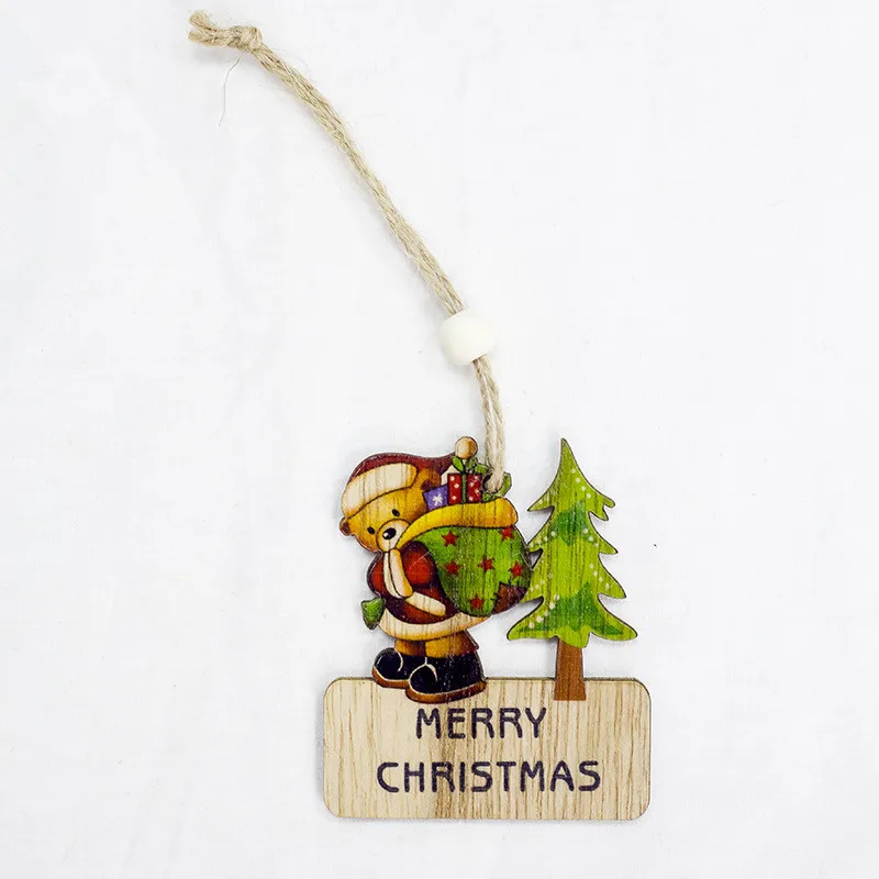 3 шт. оригинальная Стиль напечатанные рождественские деревянные подвески