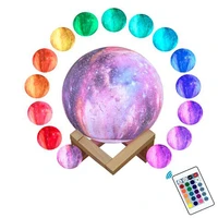 16 colors moon lamp night light 3d print moonlight colorful change touch remote control led desklamps home dcor kids gift