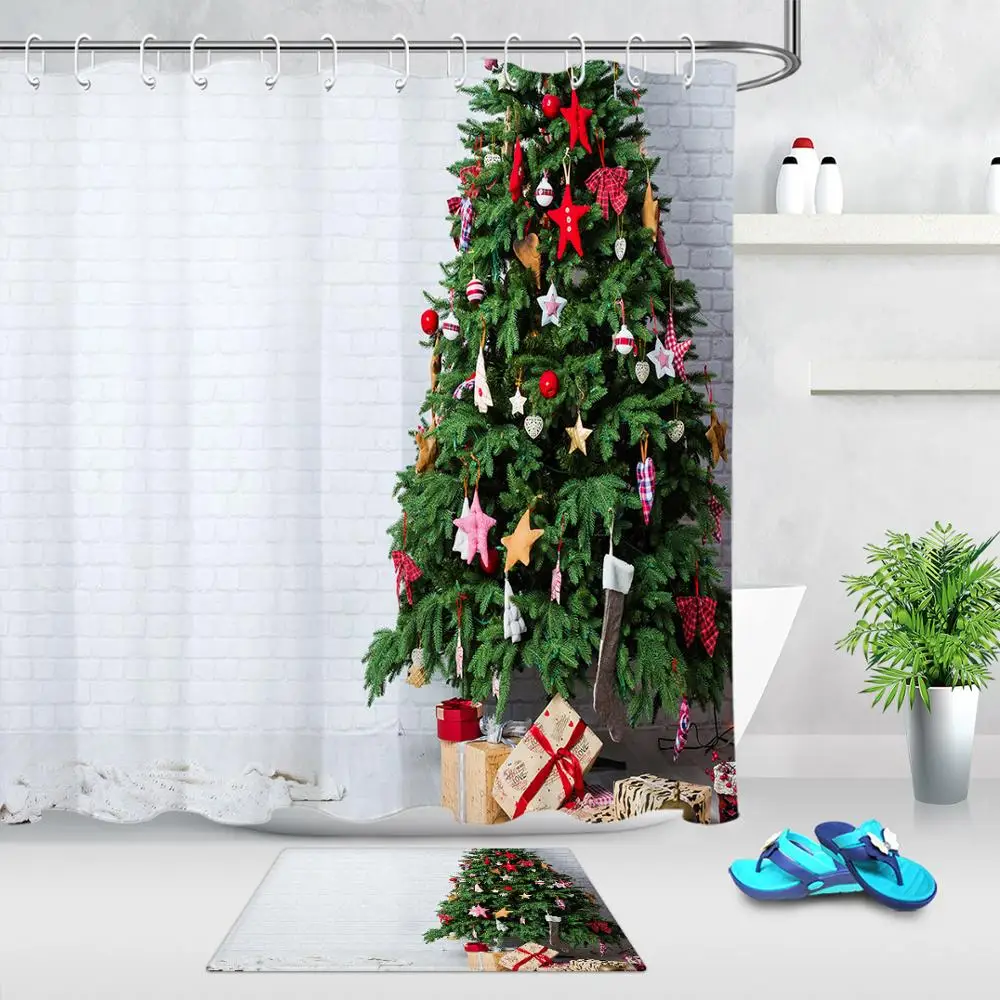 Водонепроницаемая занавеска для душа из полиэстера с 12 крючками|Шторы душа| |