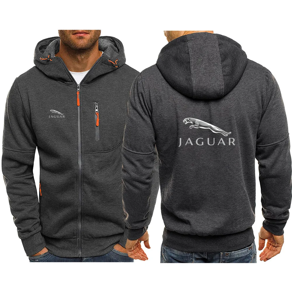 

2021 New Hoodie men Casual zipper Hooded Coat Spring and Autumn Sportswear Men's JAGUAR Car Logo Cardigan Sweatshirt Man Hoodies