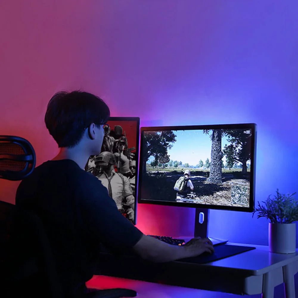 Yeelight умный RGB свет Светодиодная лента 2 м окружающий свет Wi-Fi телефон приложение управление для Xiaomi домашняя Рождественская вечеринка комната клуб Бар паба dec