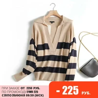 tangada women 2021 fashion striped knitted sweater jumper female elegant oversize pullovers chic tops 4c175