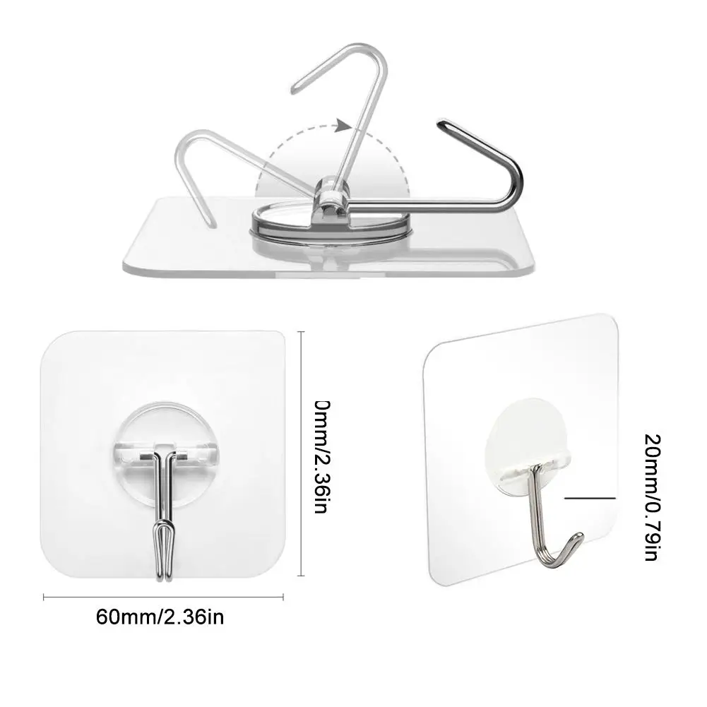 

10/6PCS Strong Transparent Suction Cup Suction Cup Hook Kitchen Bathroom Hanger Hook 6 * 6cm Punch-free Seamless Hook Universal