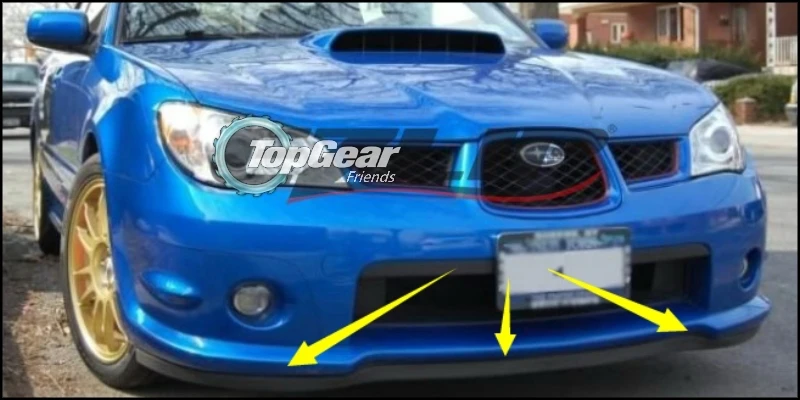 Дефлектор для губ Subaru Impreza WRX STi XV передний спойлер юбка TopGear Friends тюнинг автомобиля