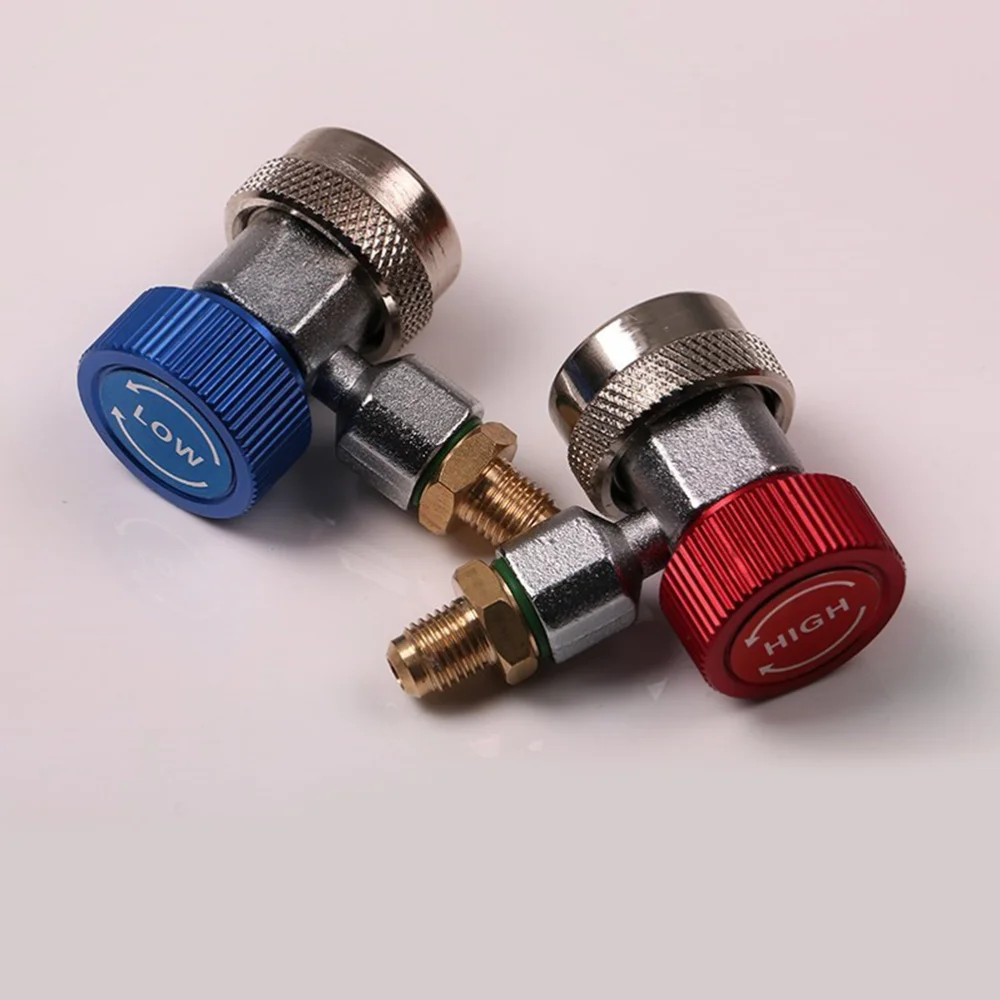 

1 Pair R134A Full Copper Quick Adapter Car Air Condition Fluoride Add Connector High Low Quick Connector