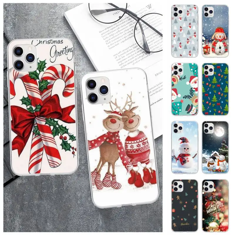 

Christmas Transparent Mobile Phone Cover For Huawei P20 P40 Lite P30 Pro P Smart 2019 Honor 10 10i 20 Lite Clear Case