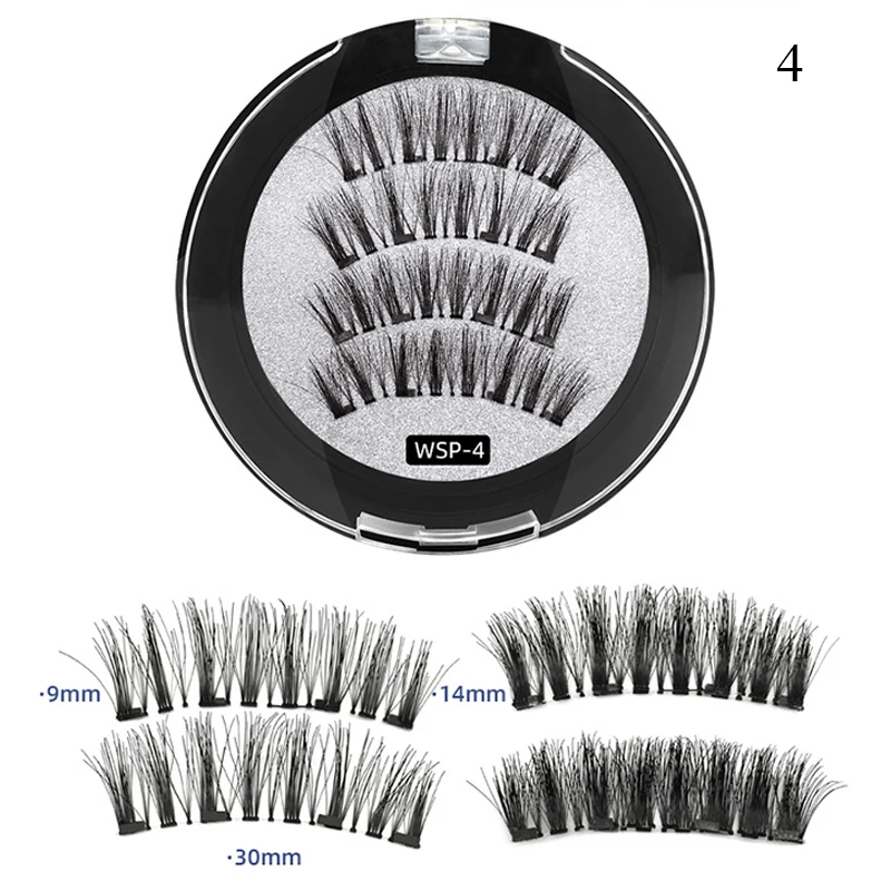 

Набор Магнитных ресниц 4 шт./компл., набор искусственных магнитных бигуди для ресниц, многоразовые инструменты для наращивания ресниц