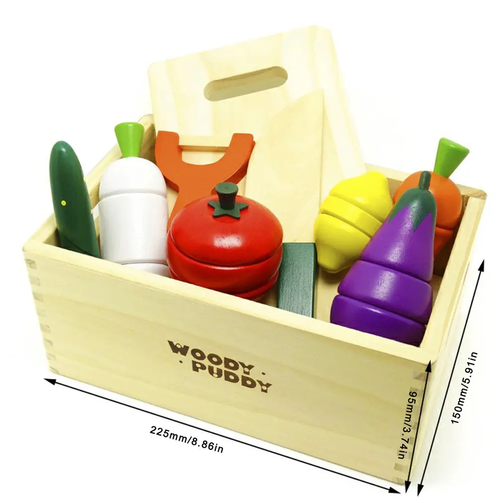 

Montessori Cut Fruits And Vegetables Wooden Toy Classic Pretend Play Kitchen Early Education Toys Gift House Play Toy