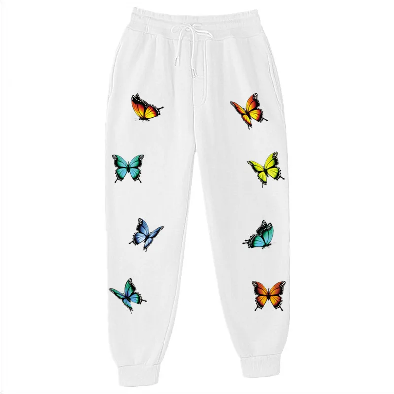 Новые Белые Повседневные Свободные тренировочные штаны джоггеры с высокой