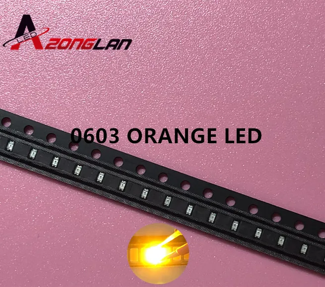 SMD 0603 led 500 шт./лот сверхъяркий LED оранжевый 1608 высокая яркость янтарь|Подвесные