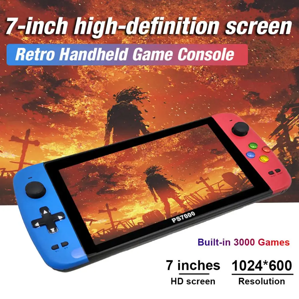 

3000 Games Handheld Classic Console Video Game 7 Inches Nostalgic Classic Dual-Shake Game Player Supports For GBA/SFC/GBS/GB/FC