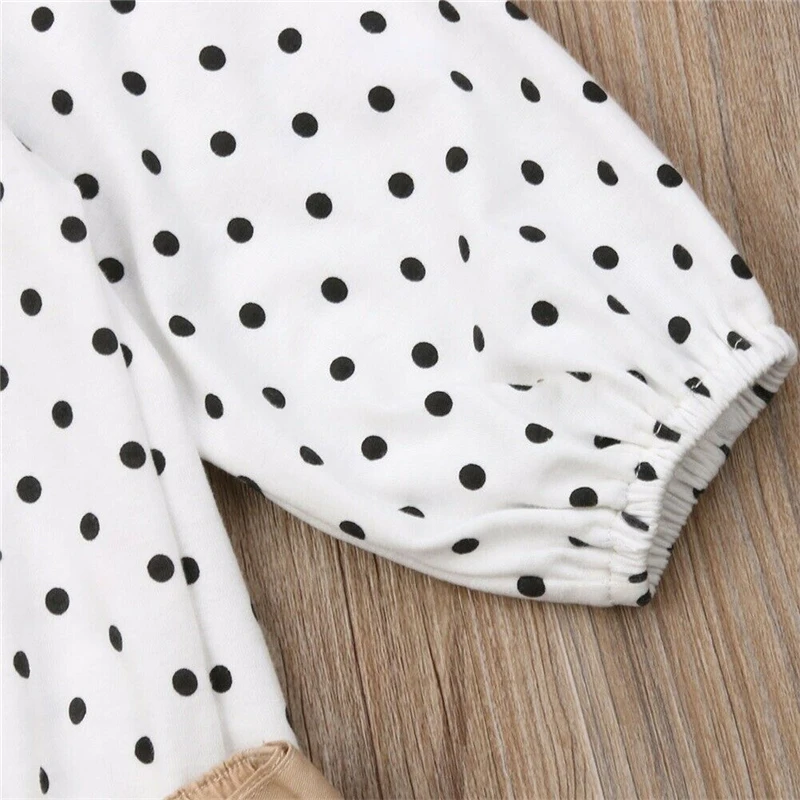 Новинка модная блузка в горошек для маленьких девочек футболка топы и шорты