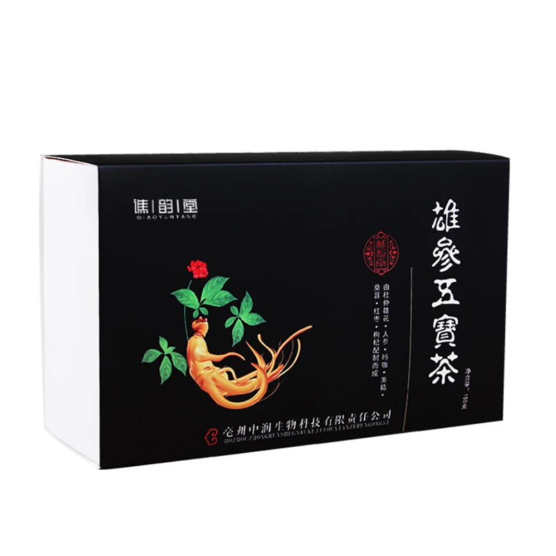 

Maca Ginseng Five Treasures Tea Male Flower Mulberry Polygonatum Lycium Barbarum Red Dates Men's Kidney Tea 7 Flavors Health Tea
