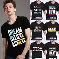 mens t shirt classic black casual o neck youth mens breathable all match breathable shirt printing series mens t shirt