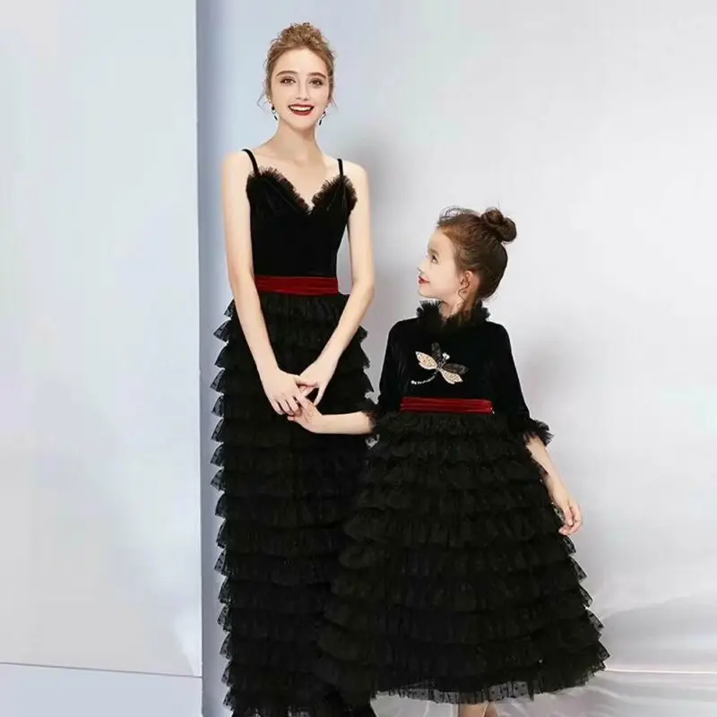 Элегантное вечернее официальное семейное платье для матери дочери подходящие