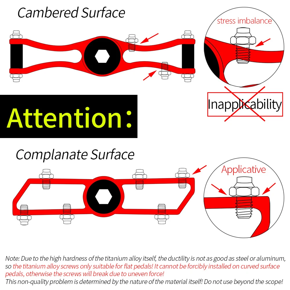 Антискользящие болты M4 для велосипедных педалей легкий титановый сплав TC4