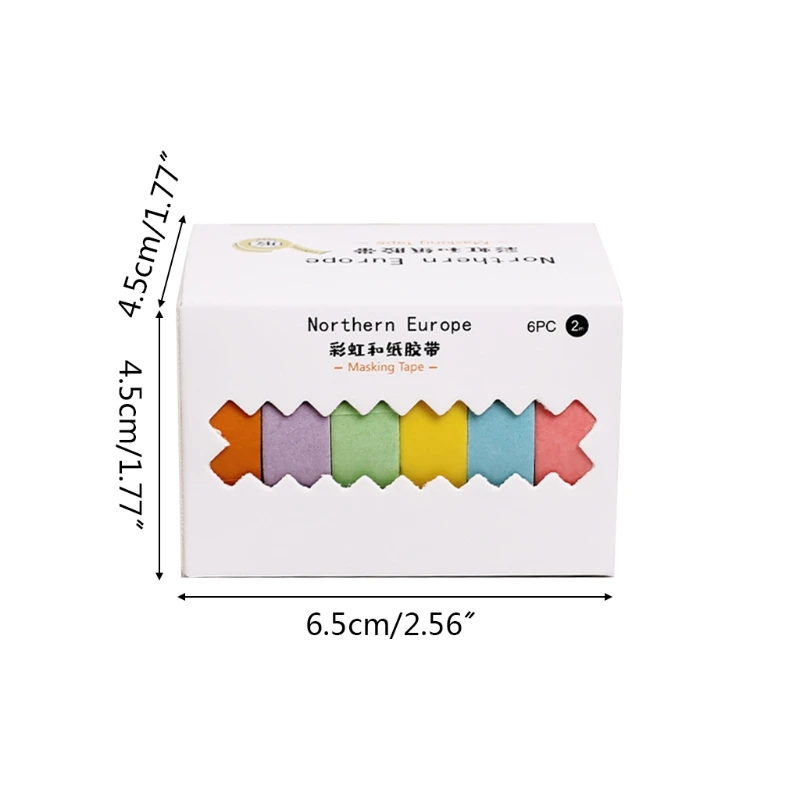 

6 Pcs/Box Solid Color Paper Washi Tape Set Scrapbook Adhesive Sticker DIY Diary Planner Craft Decorative Stationery