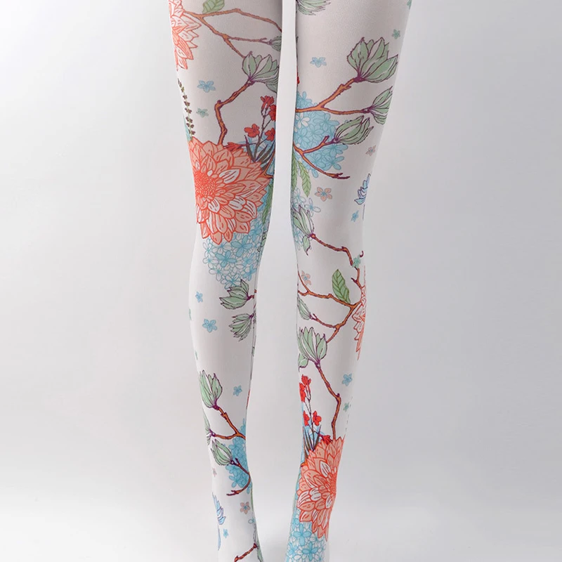 Модные Колготки с рисунком для девочек принтом татуировок в японском школьном