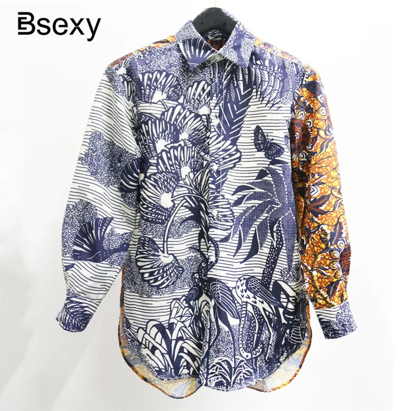 Подиумный бренд Женский Топ Ранняя весна 2020 отложной воротник Лесной мир