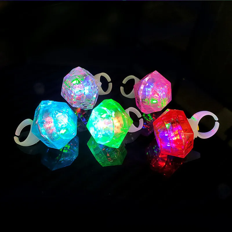 24 шт./лот огромный светодиодных кристаллов алмаза светящийся палец кольцо