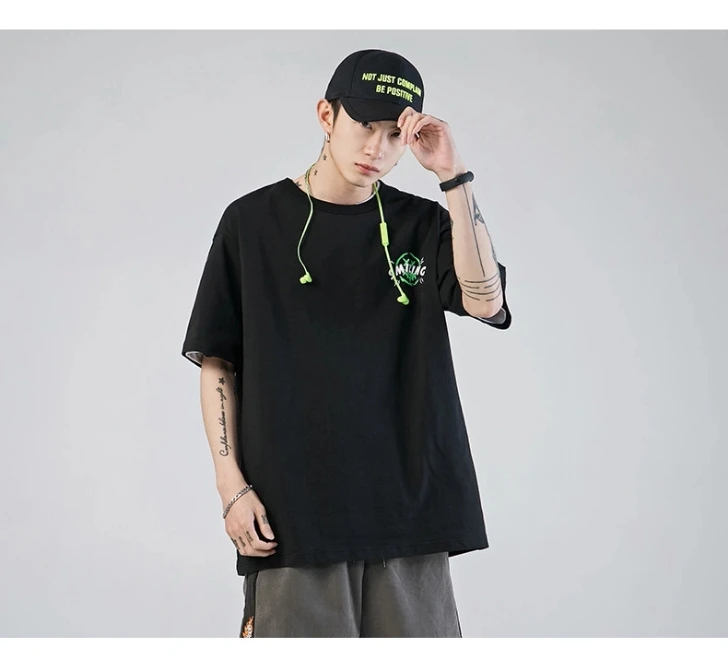 

Men's casual and comfortable summer outdoor luminous men's 100% cotton short sleeve T-shirt