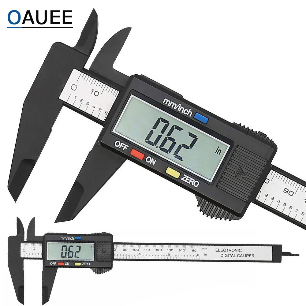 

150mm 100mm 6 Inch Electronic Plastic Digital Caliper Carbon Fiber Vernier Caliper Gauge Micrometer Measuring Tool Digital Ruler