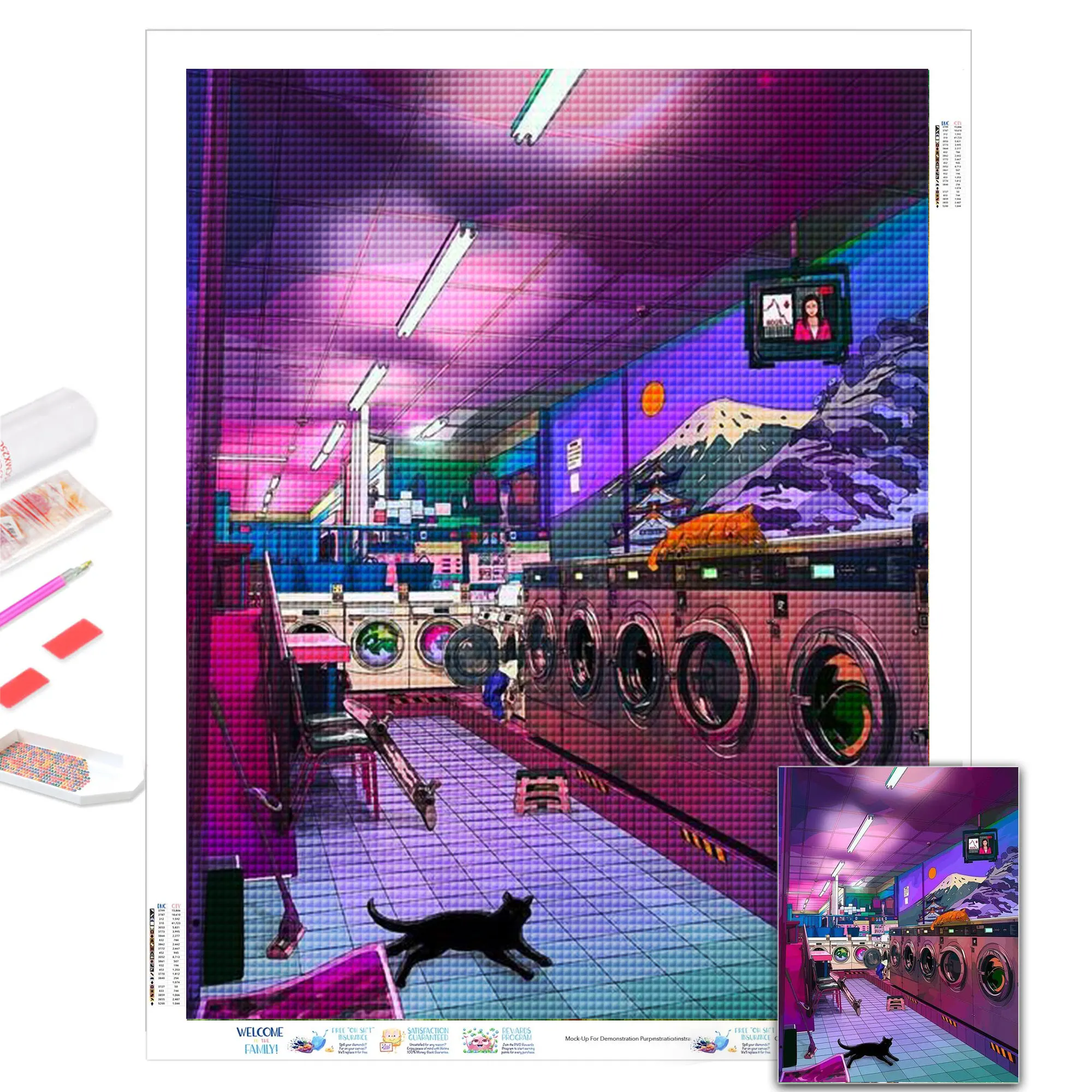 

Night Neon City Street Anime 5D DIY Diamond Painting Mosaic Rhinestone Embroidery Cross Stitch Needlework Kawaii Home Decor