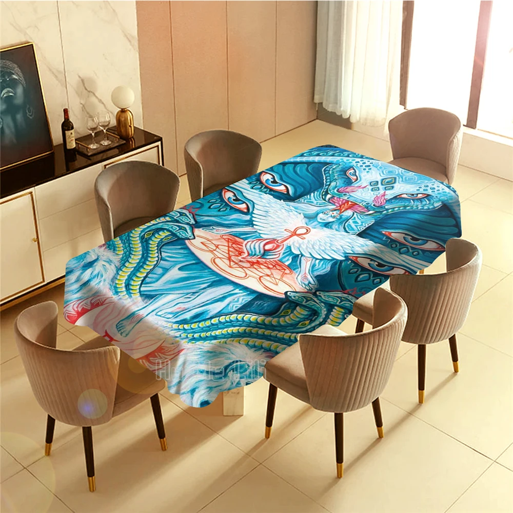 

Blue Rebirth Painting Art Tablecloth Indoor And Outdoor Decoration