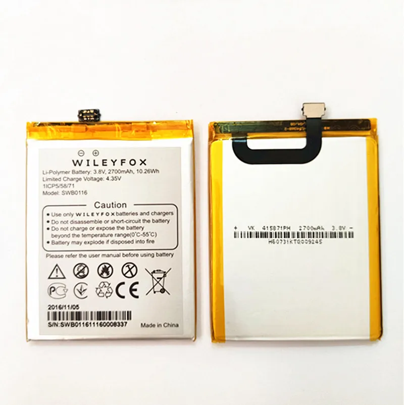 АЗК Новый 2700 мА/ч Батарея для Wileyfox Swift 2/Swift 2 плюс высокое качество Мобильный