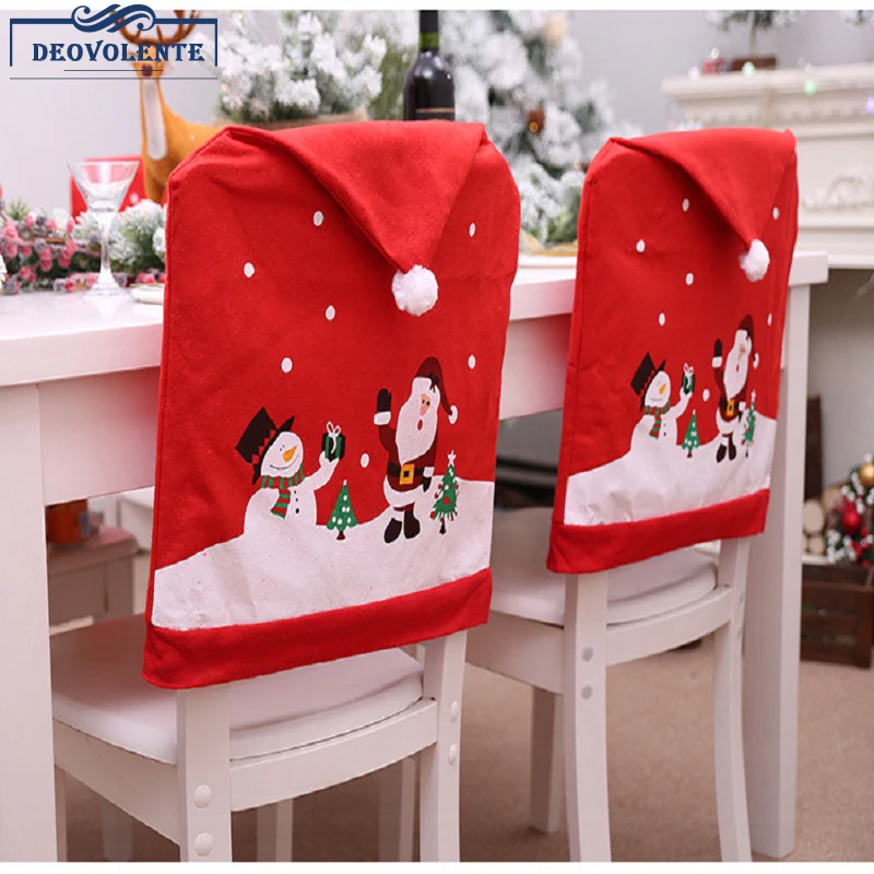 2 шт./6 шт. рождественские Чехлы для стула Decoracion Navidad Hat Рождественские украшения на стол для домашнего ужина год 50*60 см