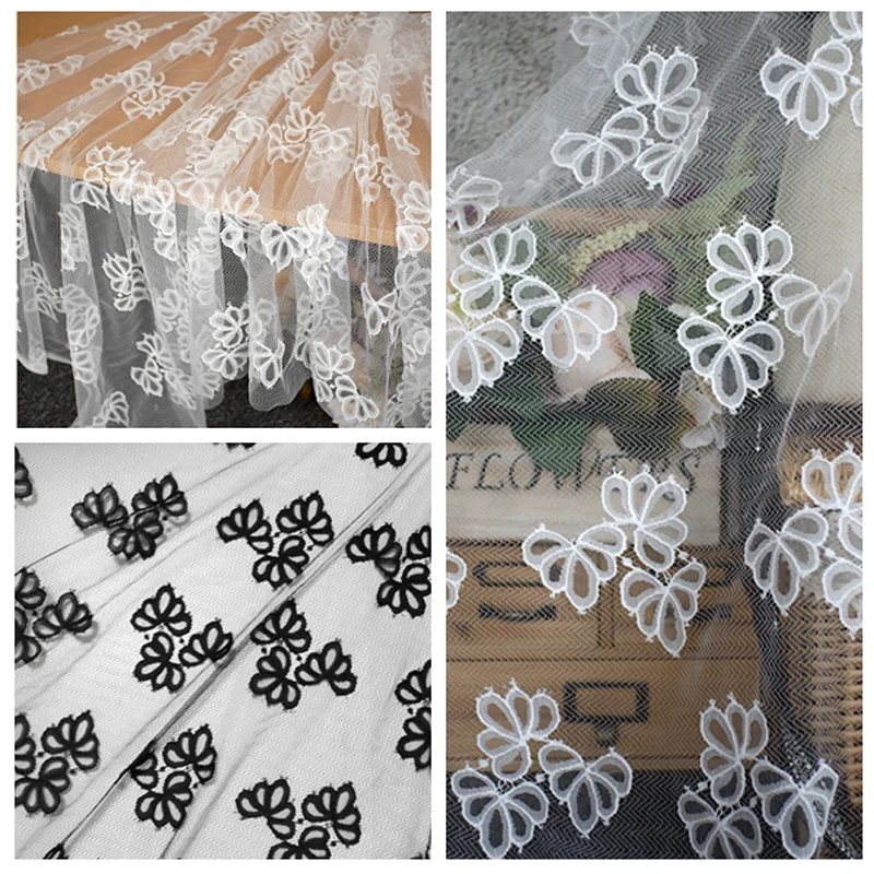 Черно-белая сетчатая кружевная ткань высокого качества свадебное платье сделай