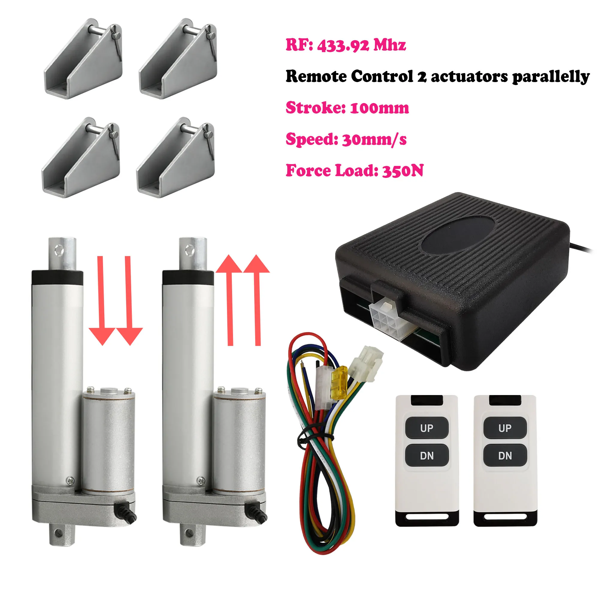 

Комплект дистанционного управления двигателем 100 мм, 12 В постоянного тока, Управление несколькими приводами вверх/вниз синхронно 30 мм/секци...