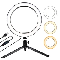 fosoto 16cm26cm photographic lighting 3200k 5500k dimmable led ring light lamp photo studio phone video beauty makeup camera