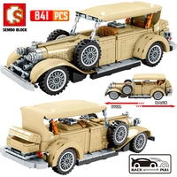 sembo city pull back classic car moc building blocks technical mechanical vehicle bricks toys for children boys gifts