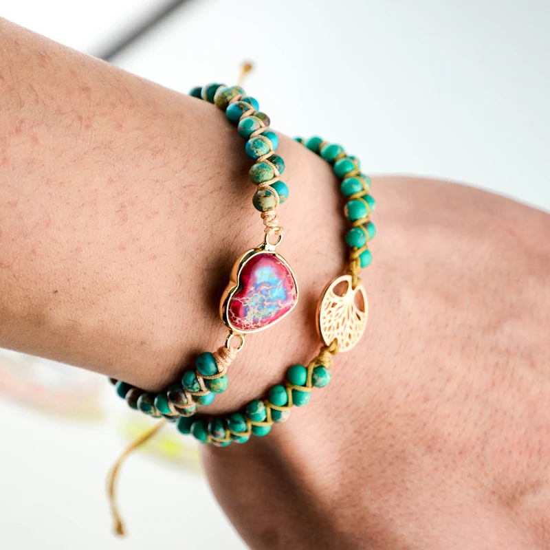 

2021 New Romantic Natural Stone Love Bracelet Couple Jewelry Gift Spirit Yoga Energy Bracelet