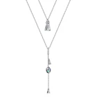 ZEMIOR 925 Серебряное ожерелье Уникальный бадминтон нерегулярные хрустальные люстры, длинное пальто с кисточками для женщин цепи ювелирные украшения 2021