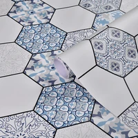 home decor morocco floor stickers ceramic tile waterproof black blue non slip vinyl peel and stick bathroom kitchen