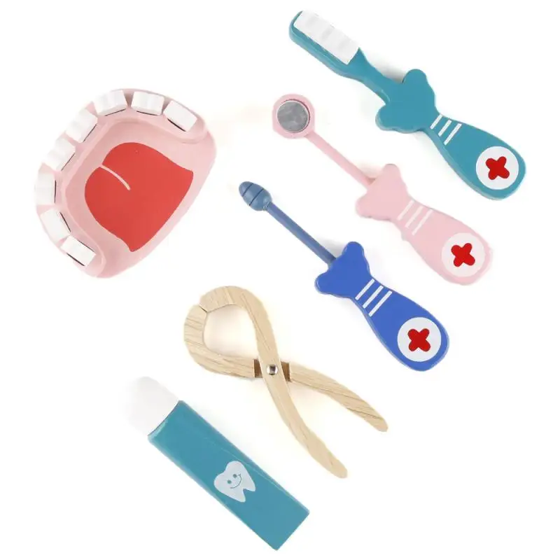 

Kids Childrens Role Funny Play Games Pretend Nurses Wooden Toy 6PCS Set Kit Accessories Tools Gift For Children