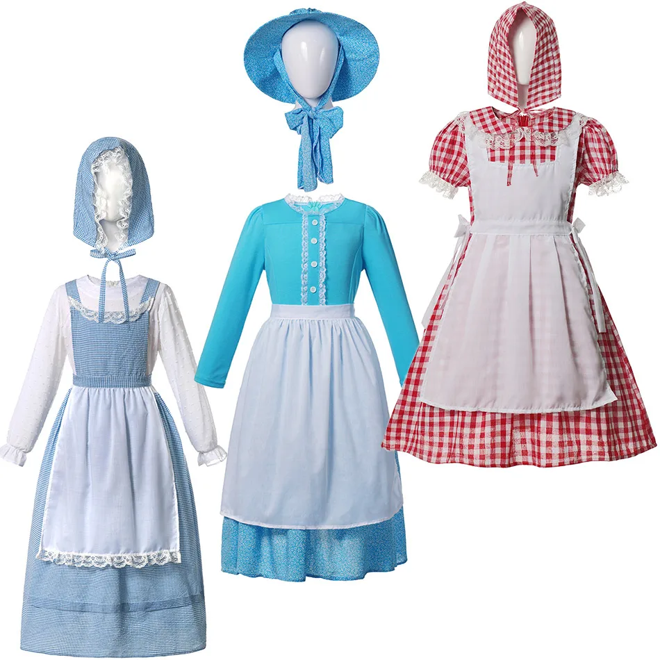 Калифорнийский костюм платье для пионерских девушек винтажное детское + шапка