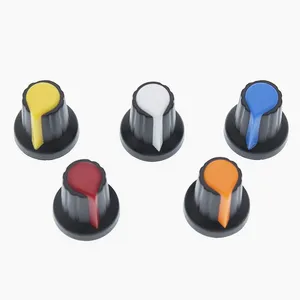 25 шт.лот WH148 крышка ручки потенциометра (медный сердечник) 15x17 мм 6 мм отверстие вала AG2 Желтый Оранжевый Синий Белый Красный 5 значений * 5 шт. = 25 шт.