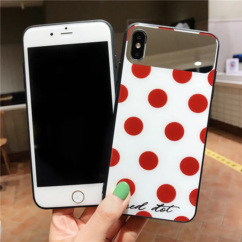 Роскошный косметический зеркальный чехол для iPhone X XR XS MAX 7 8 Plus TPU + PC задняя крышка