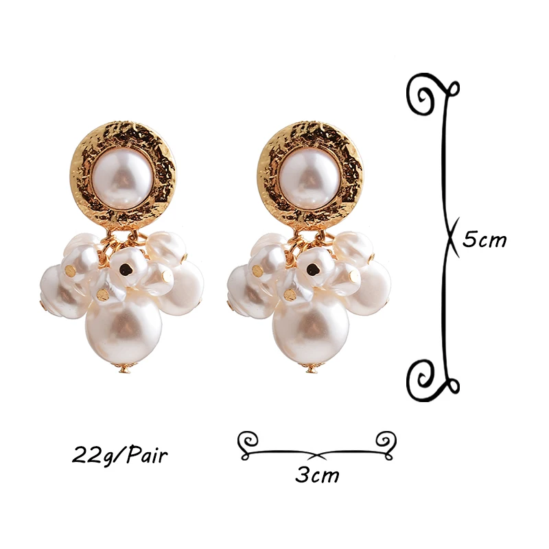 Оптовая продажа металлические серьги-подвески с жемчугом высококачественные