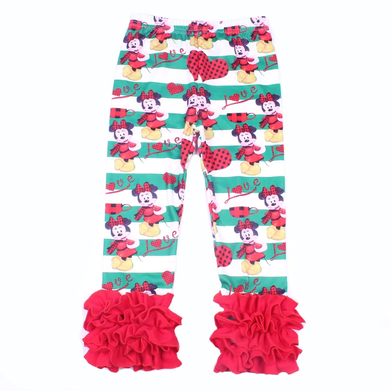 Stretch Elastic Waist Valentine'S Day Girls Pants Minnie Love Girl Bell Bottoms Heart Shape Milk Silk Long | Мать и ребенок