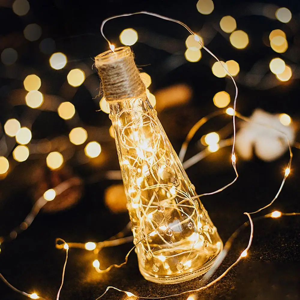 1 м 2 гирлянда декоративный светильник медный провод CR2032 Батарея работает