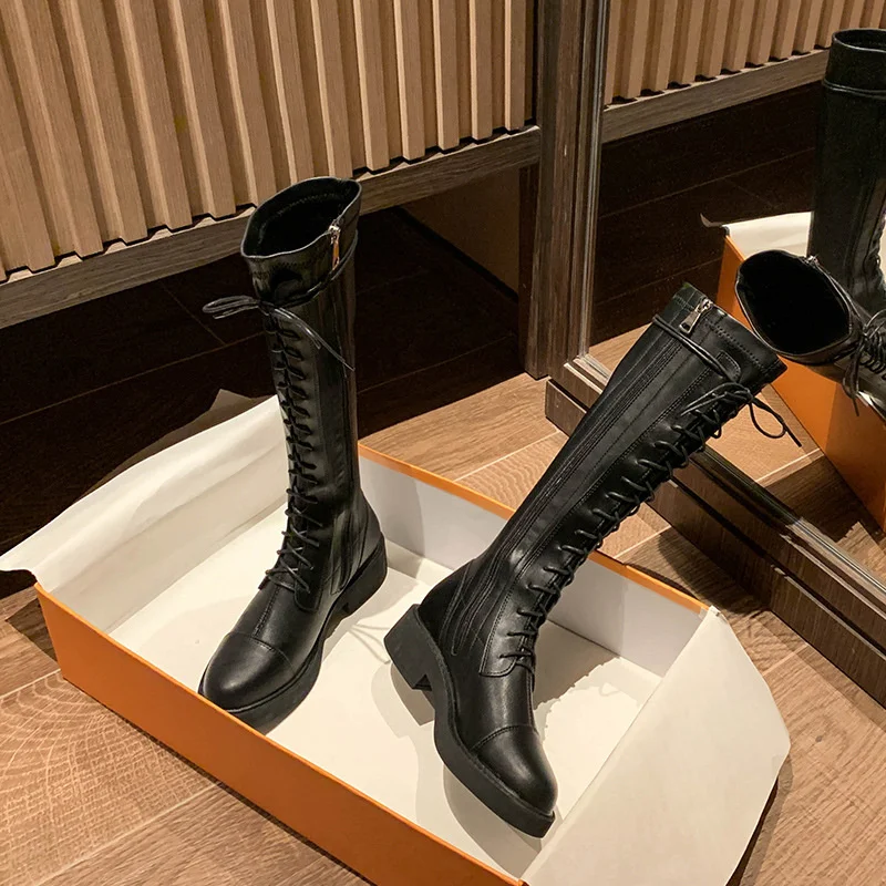 

winter versatile boots autumn New 2020 Korean women's knee length boots