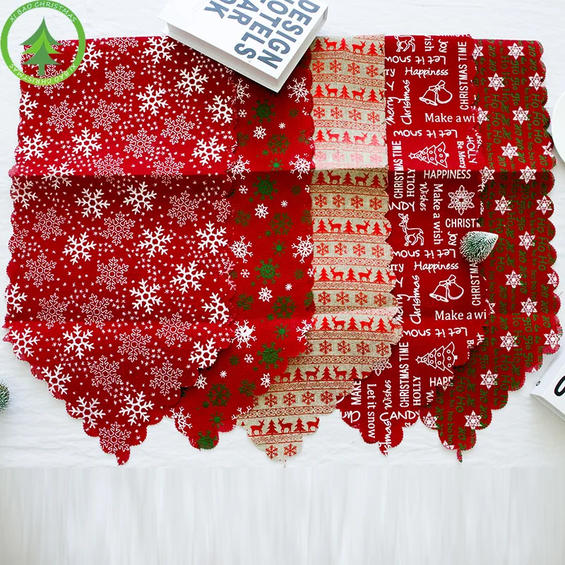 Новинка Рождественская скатерть креативная Tafelloper льняной Печатный стол из джута
